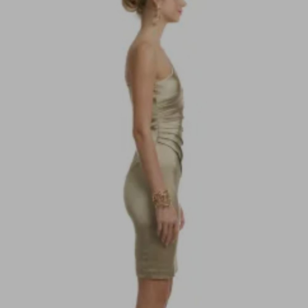 BRAND NEW CALVIN KLEIN STRETCH SILK SATIN ONE SHOULDER SHEATH DRESS - Picture 10 of 12